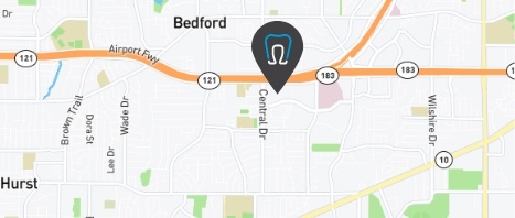 Map pin showing location of Omega Dental of Bedford