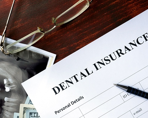 dental insurance form on table 